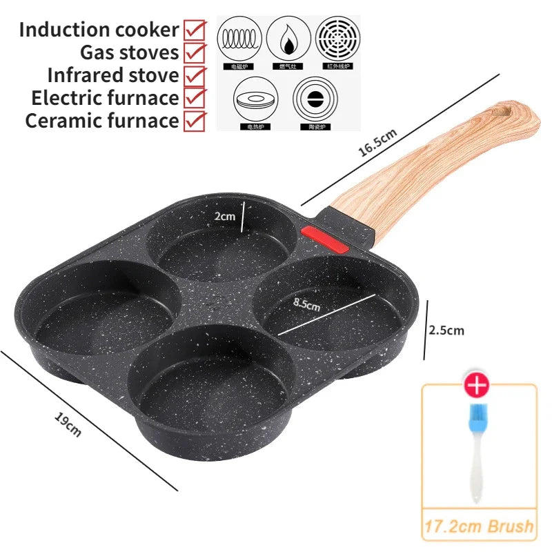 4 Hole Aluminium Alloy Frying Pan