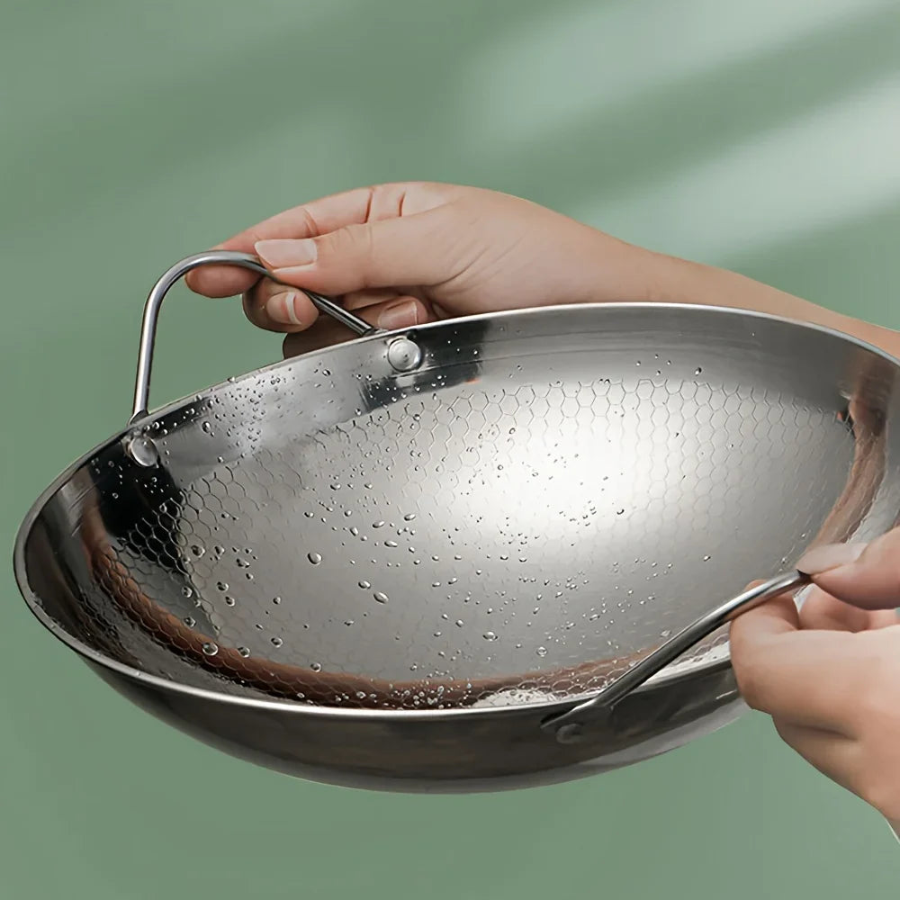 Stainless Steel Honeycomb Non-Stick Skillet 29cm