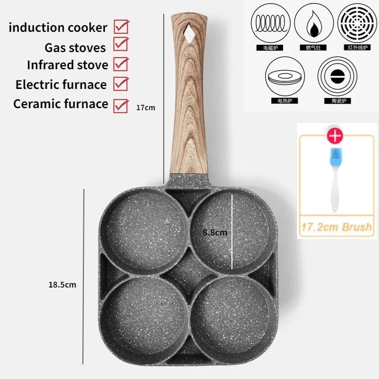 4 Hole Aluminium Alloy Frying Pan