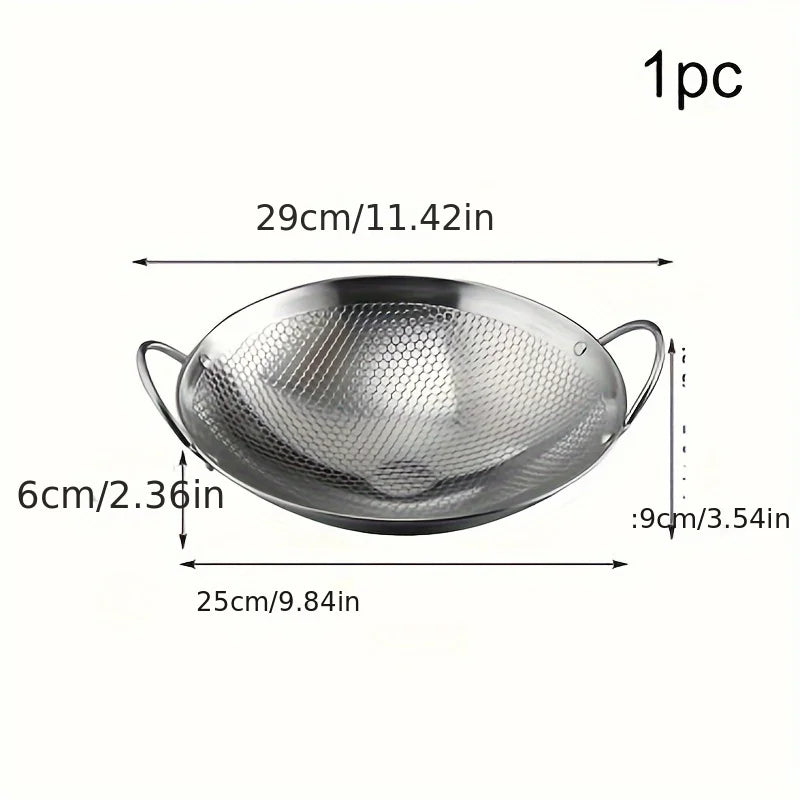 Stainless Steel Honeycomb Non-Stick Skillet 29cm